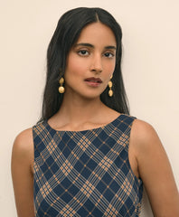 Crinkle Chiffon Plaid Maxi Dress | Brooks Brothers for sale