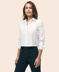 Cropped Shirt in Stretch Supima® Cotton | Brooks Brothers on sale