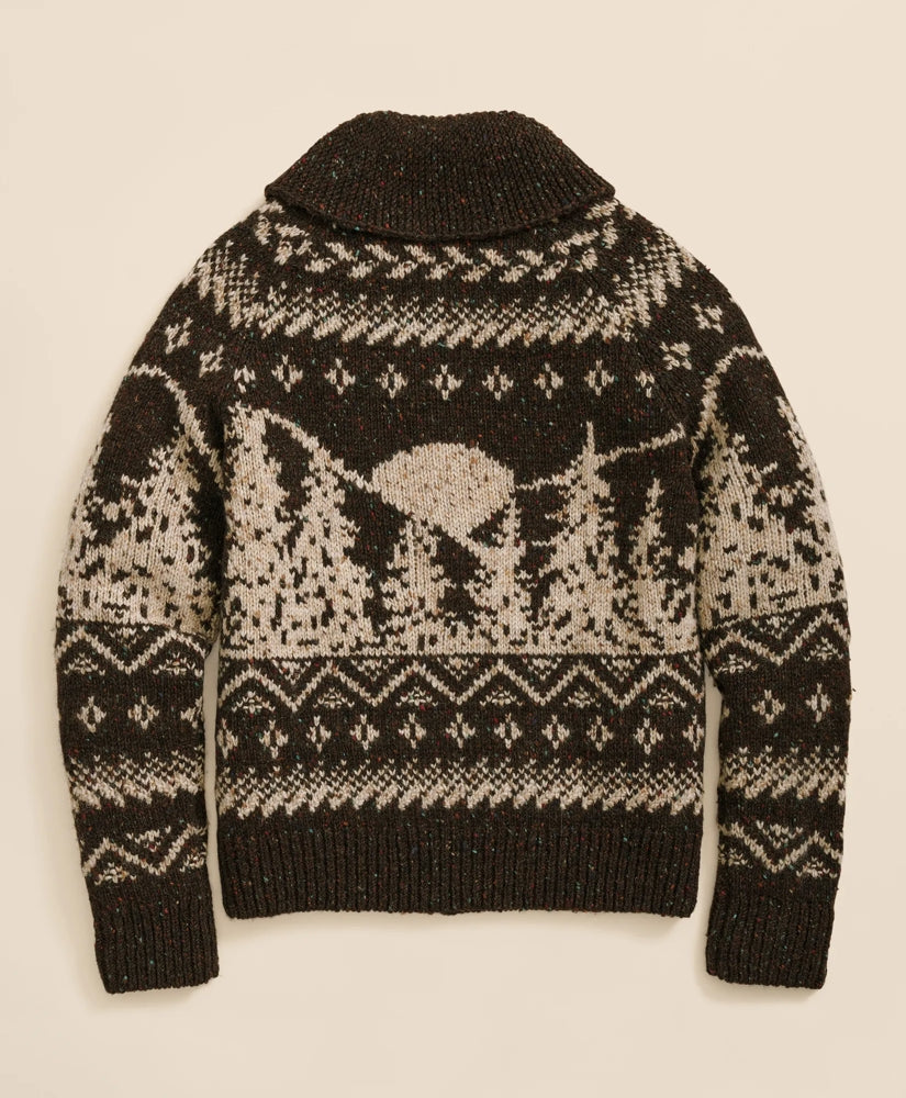 Donegal Wool Emblem Chunky Zip Cardigan | Brooks Brothers cheap