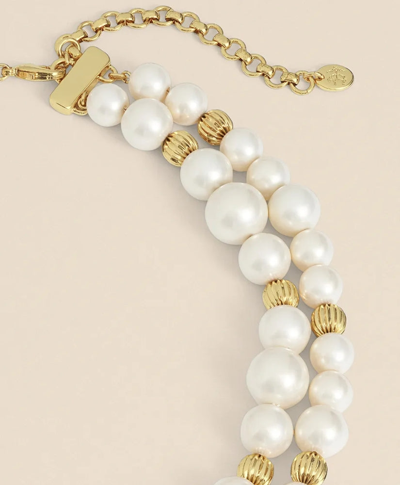 Double Strand Gold-Tone Faux-Pearl Necklace | Brooks Brothers for sale