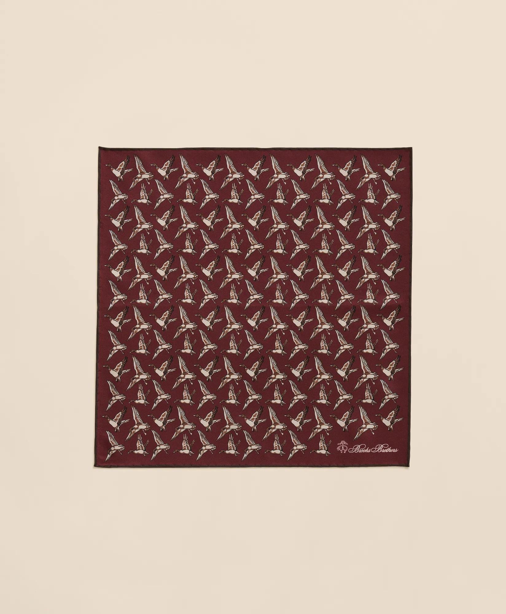 Duck Motif Silk Pocket Square | Brooks Brothers on sale