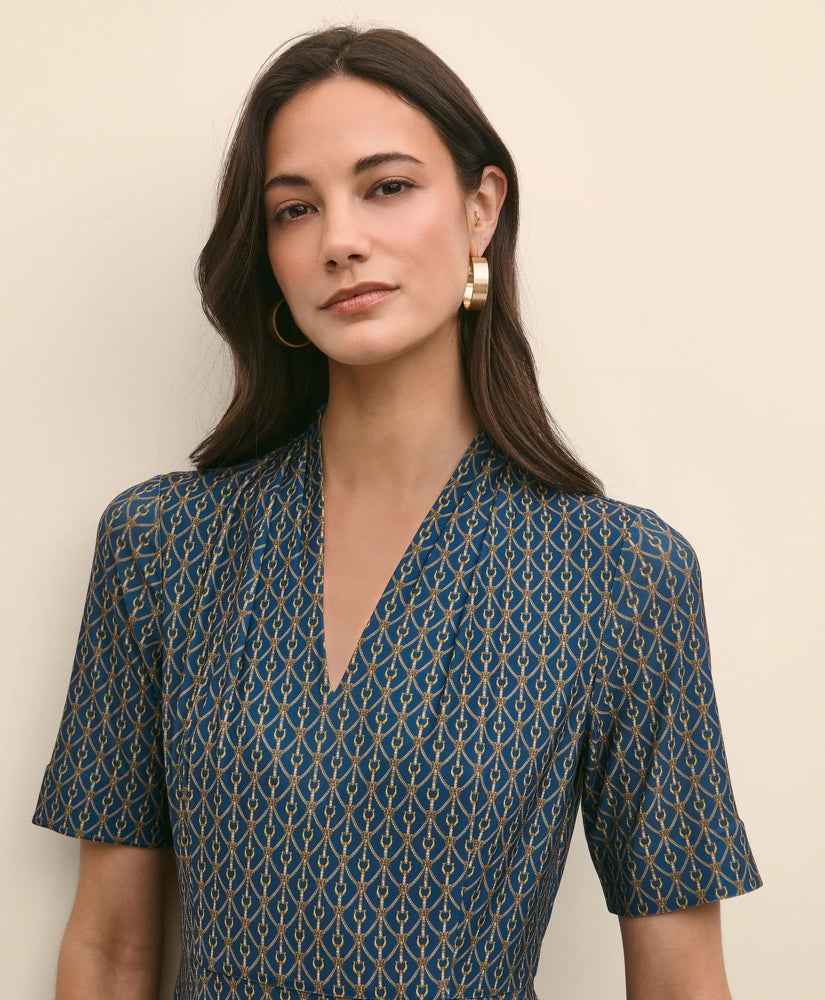 Effortless Knit Dress in Link Print | Brooks Brothers discount