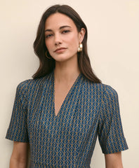 Effortless Knit Dress in Link Print | Brooks Brothers discount