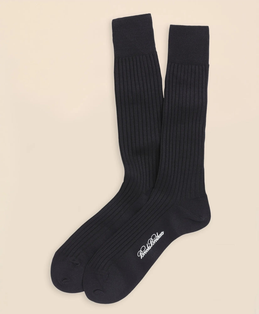 Egyptian Cotton Ribbed Crew Socks | Brooks Brothers on sale