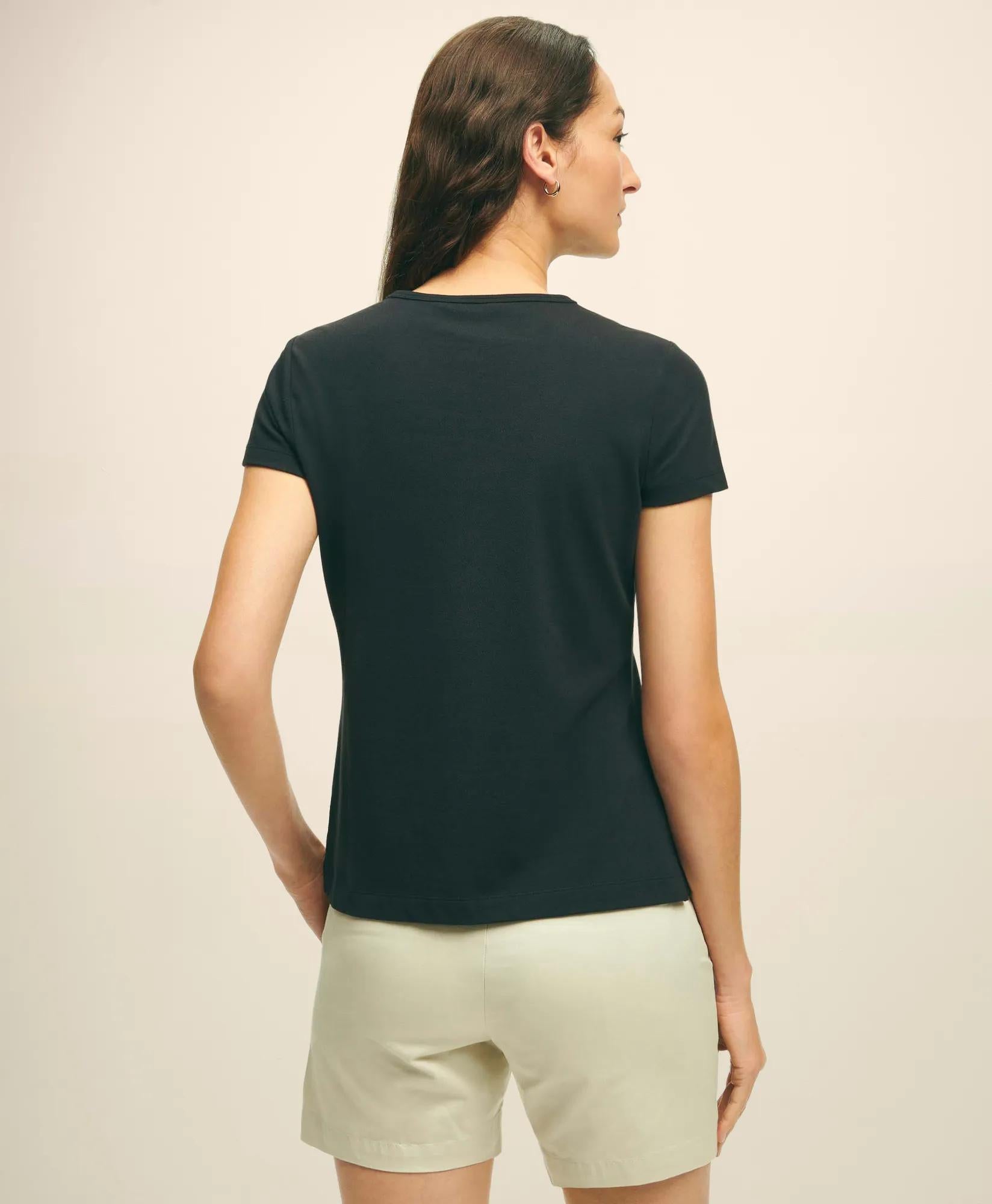 Elevated Cotton Modal Pique T-Shirt | Brooks Brothers online shop
