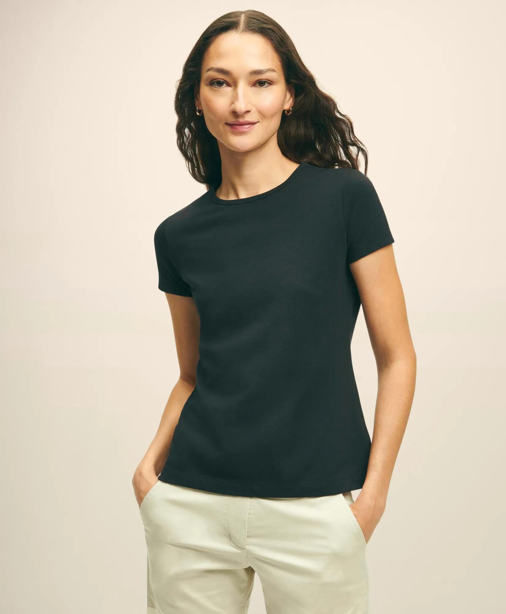 Elevated Cotton Modal Pique T-Shirt | Brooks Brothers online shop