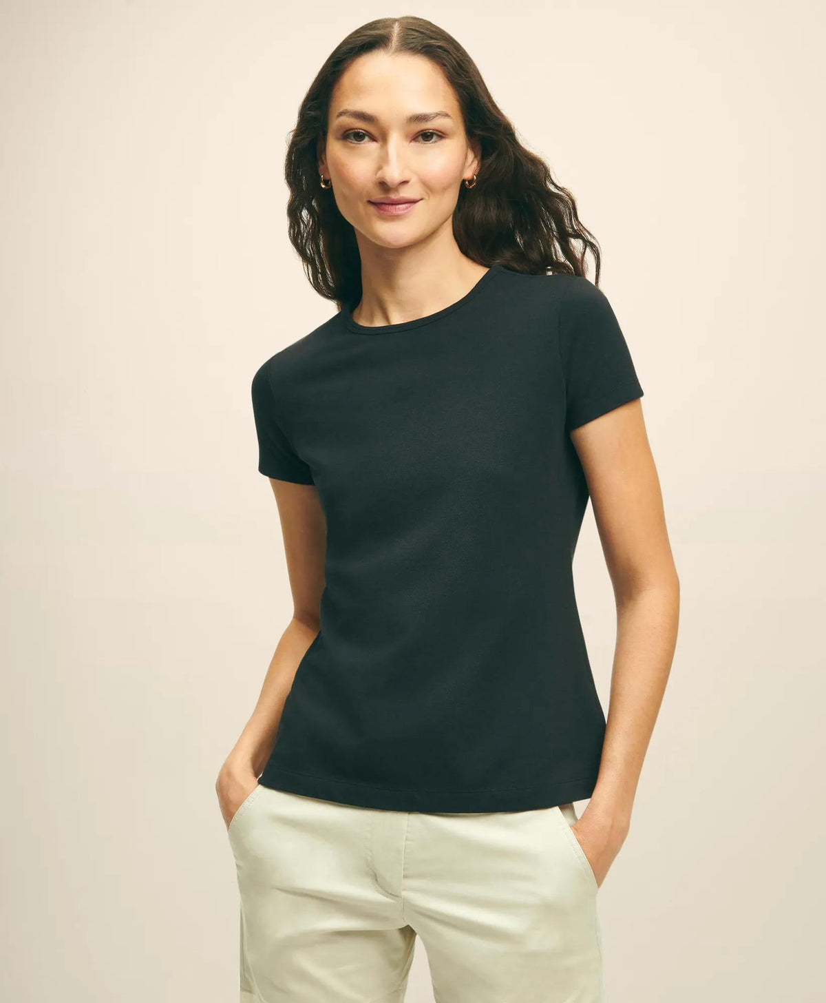 Elevated Cotton Modal Pique T-Shirt | Brooks Brothers online shop
