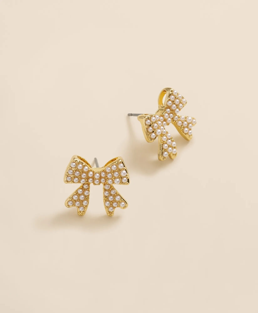 Faux-Pearl Bow Stud Earrings | Brooks Brothers cheap