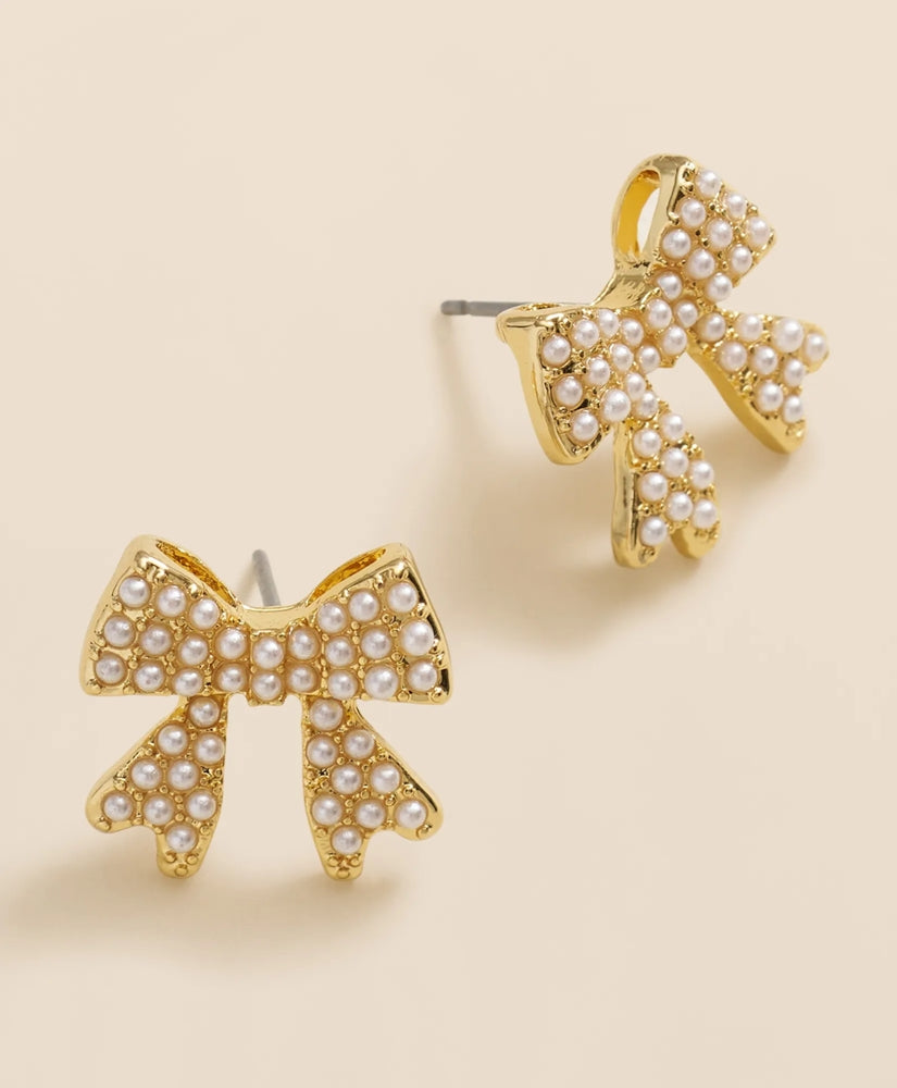 Faux-Pearl Bow Stud Earrings | Brooks Brothers cheap