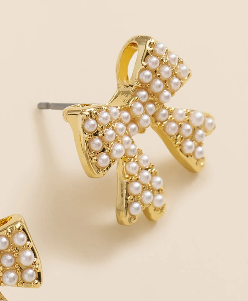 Faux-Pearl Bow Stud Earrings | Brooks Brothers cheap