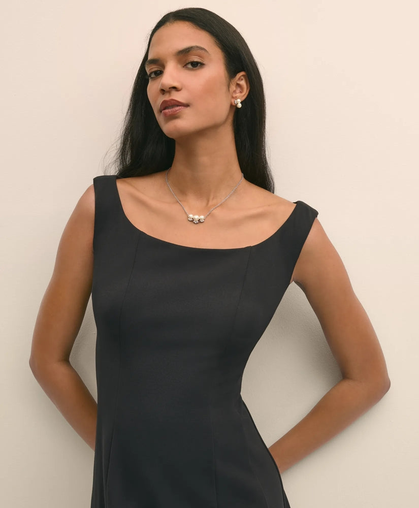 Faux Pearl Cubic-Zirconia Cluster Necklace and Earrings Set | Brooks Brothers online