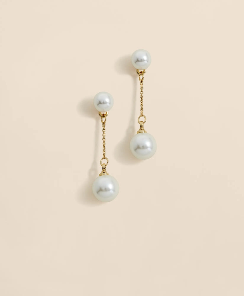 Faux-Pearl-Drop Fine-Chain Earrings | Brooks Brothers for sale