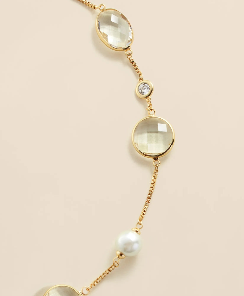Faux Pearl, Faceted Glass and Cubic Zirconia Long Necklace | Brooks Brothers on sale