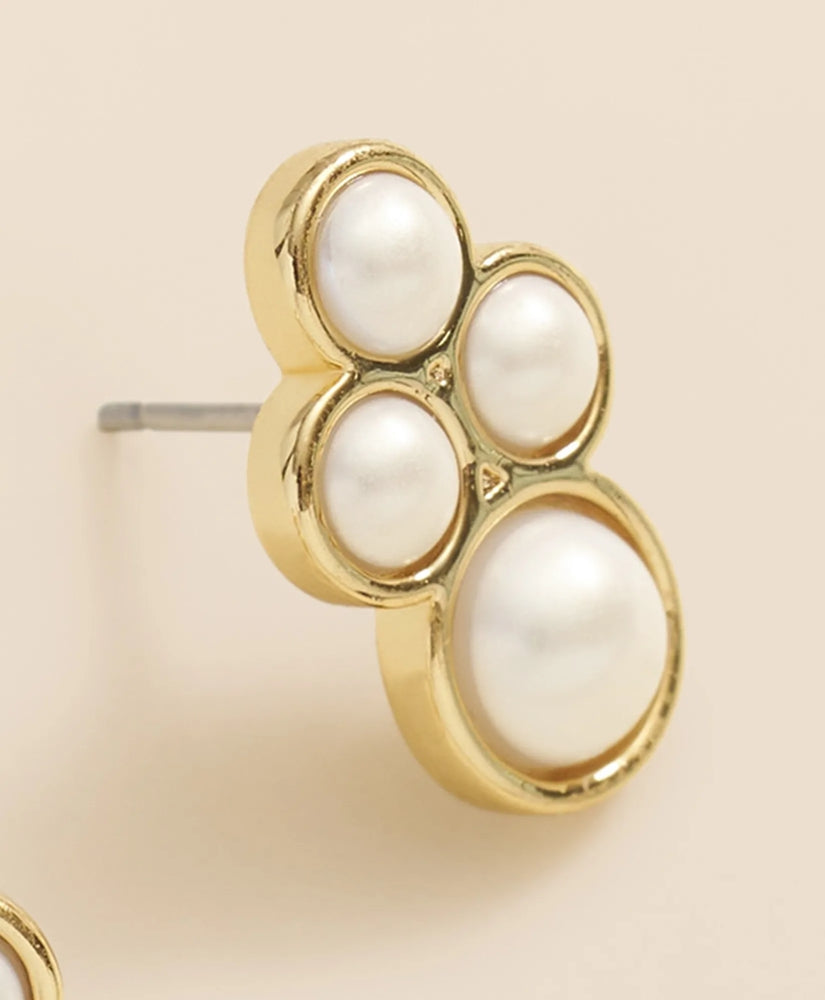 Faux-Pearl Gold-Plated Cluster Earrings | Brooks Brothers online