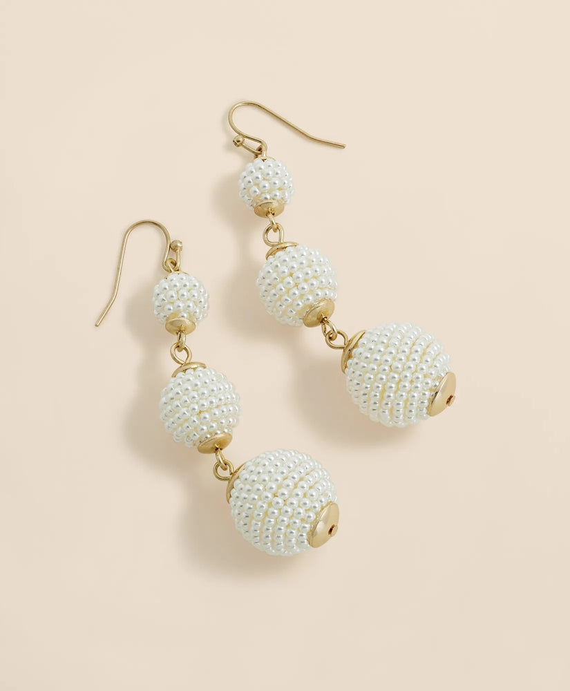 Faux-Pearl Sphere Linear Earrings | Brooks Brothers cheap