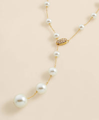 Faux Pearl & Gold-Toned Y-Neck Necklace | Brooks Brothers cheap