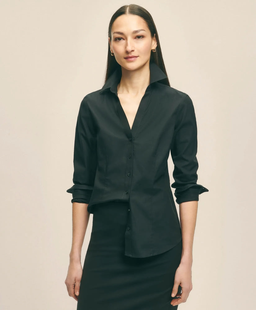 Fitted Non-Iron Stretch Supima® Cotton Dress Shirt | Brooks Brothers sale