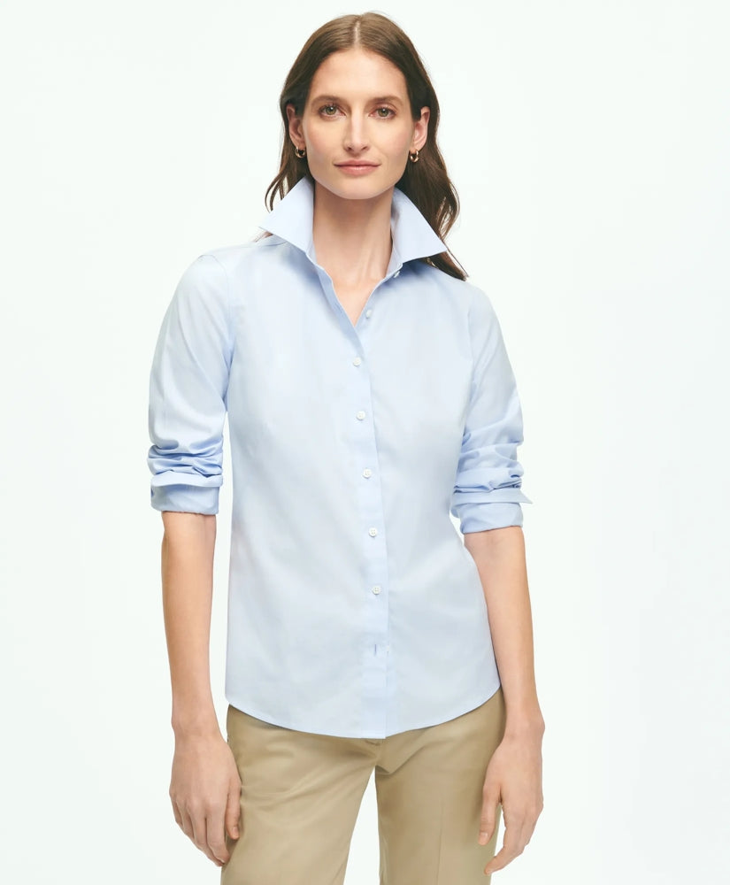 Fitted Non-Iron Stretch Supima® Cotton Dress Shirt | Brooks Brothers online
