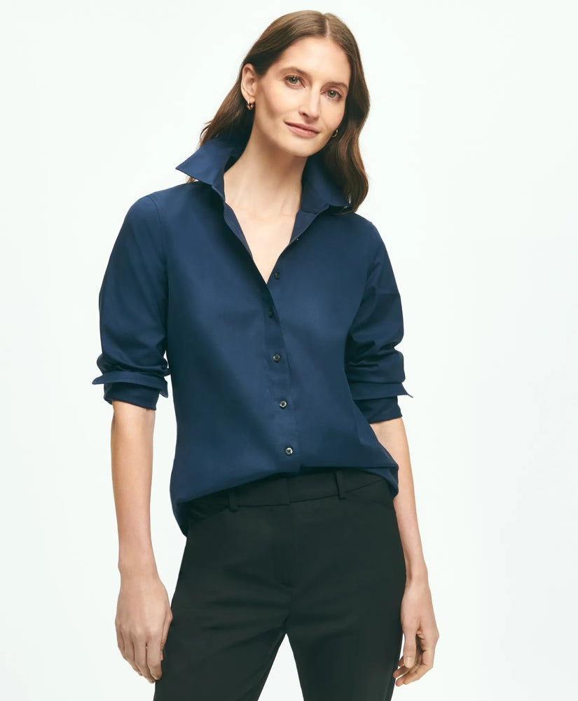 Fitted Non-Iron Stretch Supima® Cotton Dress Shirt | Brooks Brothers online