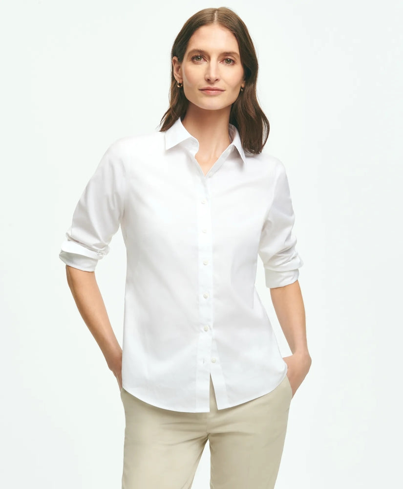 Fitted Non-Iron Stretch Supima® Cotton Dress Shirt | Brooks Brothers online