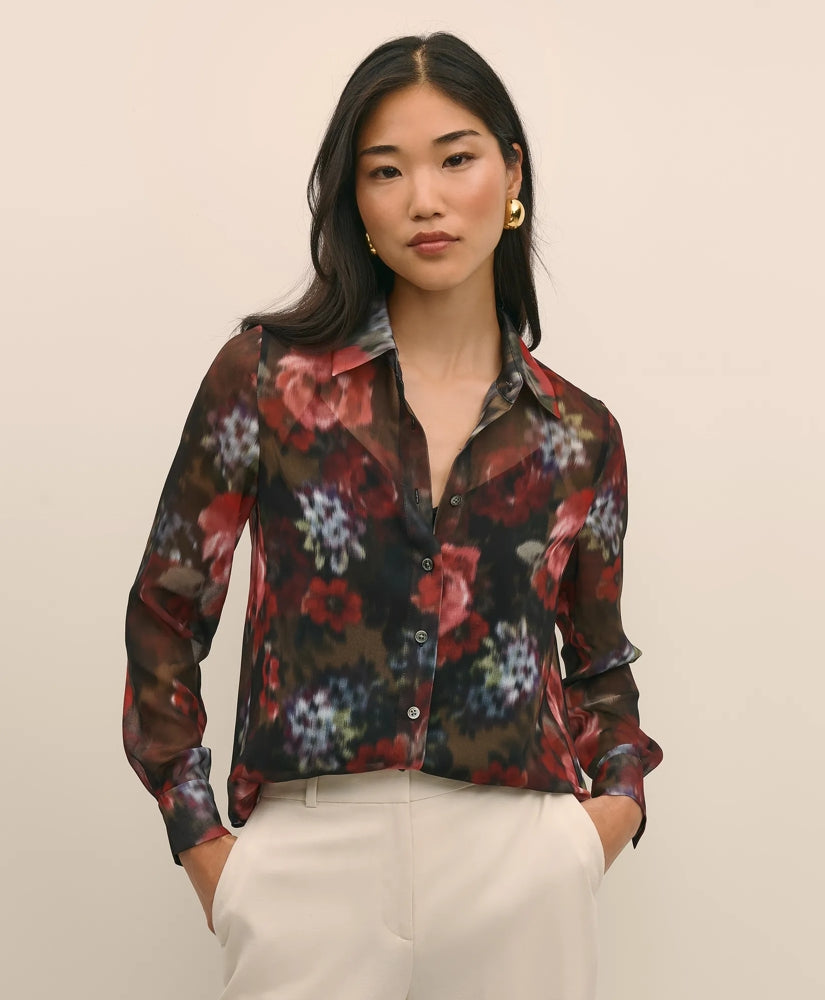 Floral Print Sheer Blouse with Camisole | Brooks Brothers sale