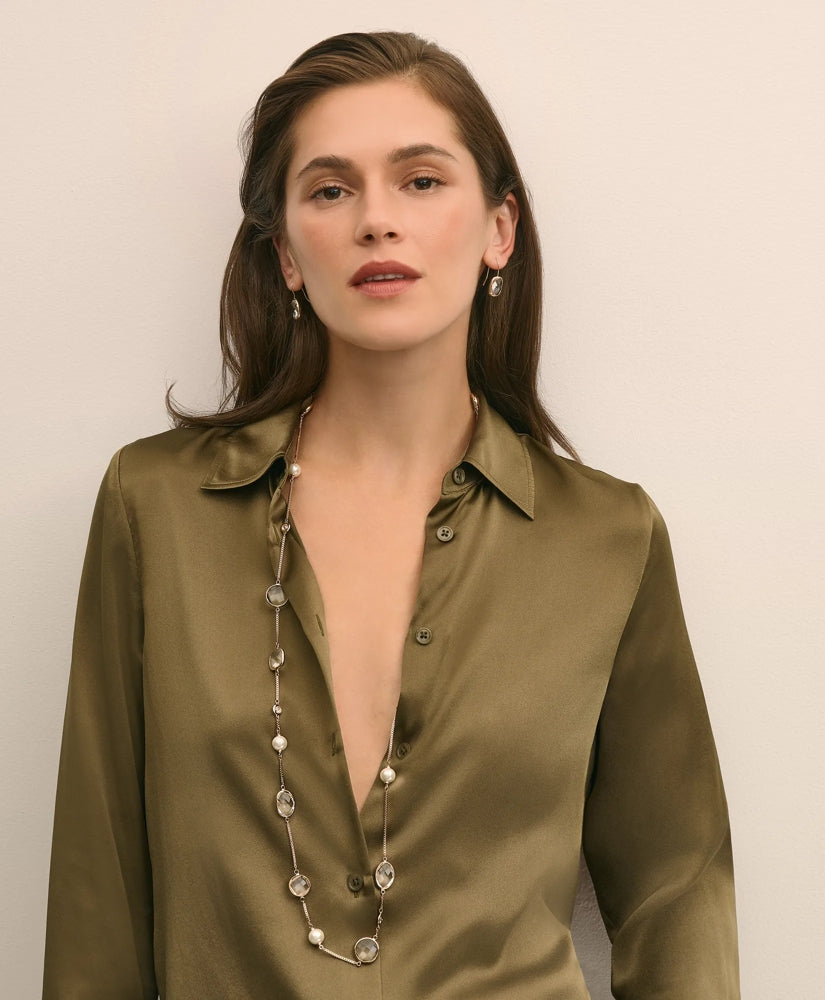 French-Wire Drop Earrings with Channel-Set Crystals | Brooks Brothers sale