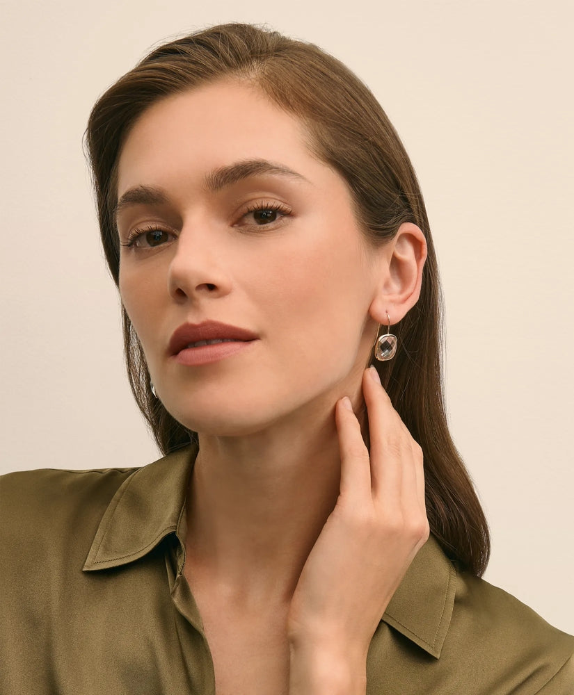 French-Wire Drop Earrings with Channel-Set Crystals | Brooks Brothers sale