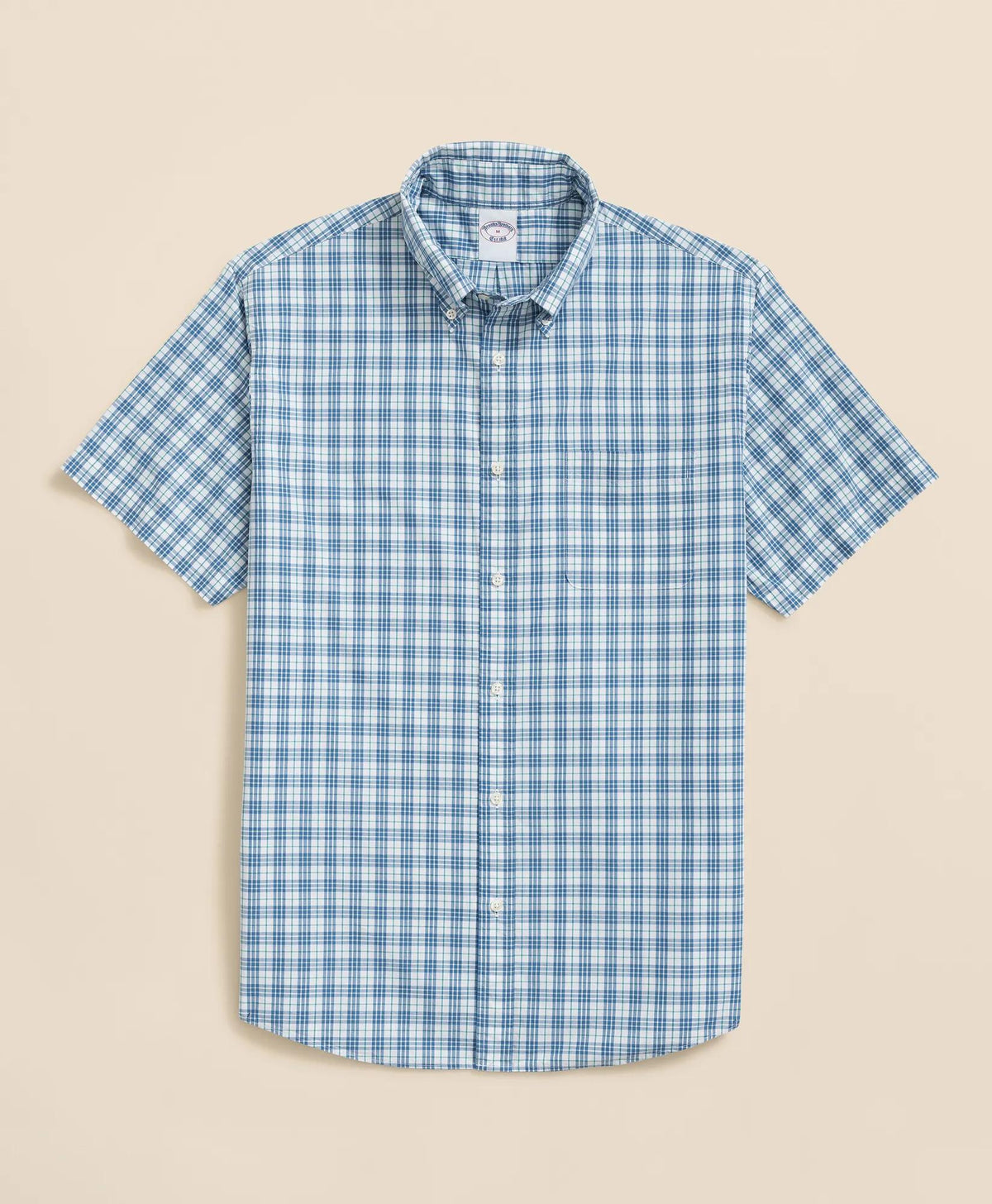 Friday Shirt, Poplin Short-Sleeve Grid Checks | Brooks Brothers online shop