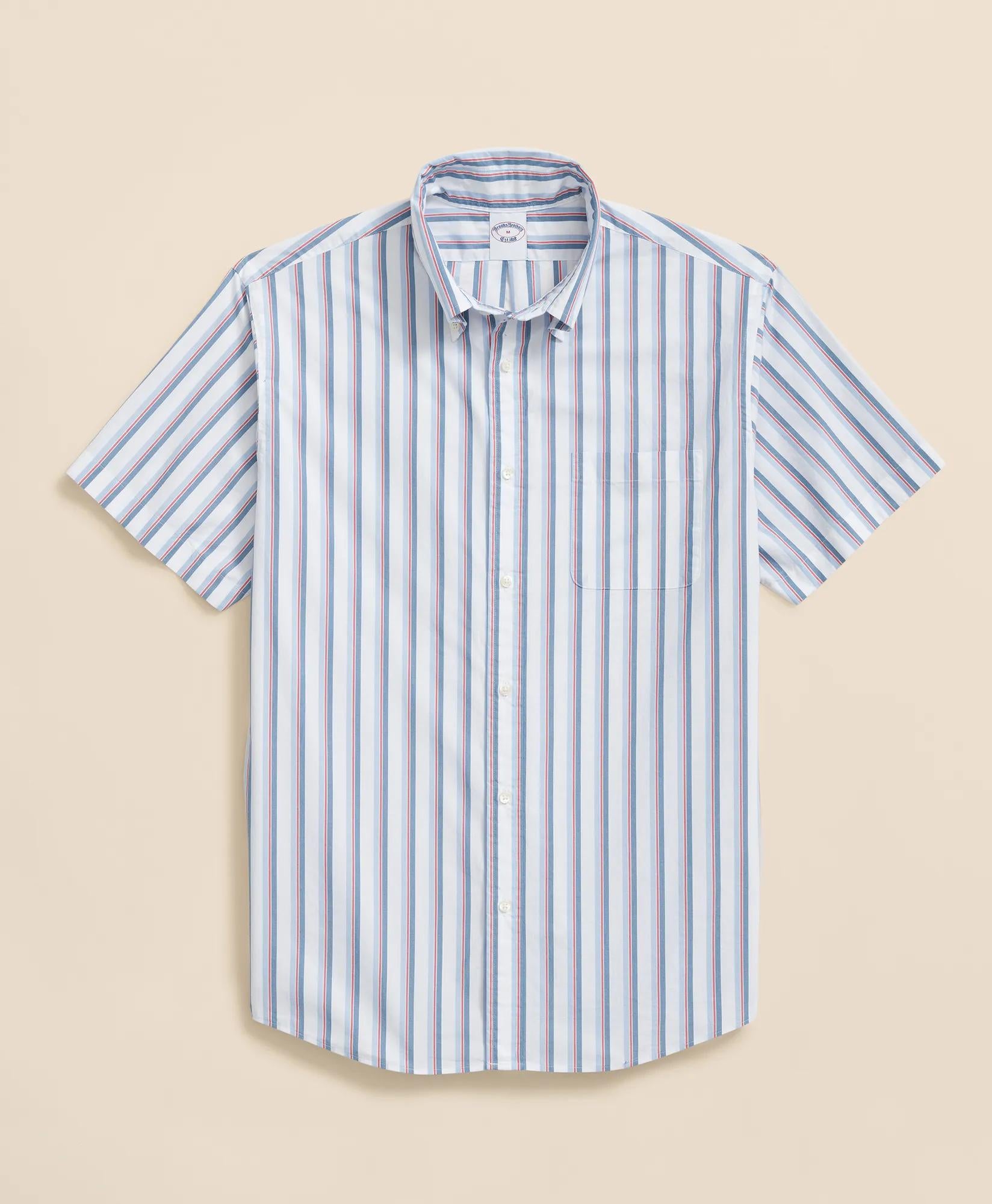 Friday Shirt, Poplin Short-Sleeve Ribbon Stripe | Brooks Brothers for sale