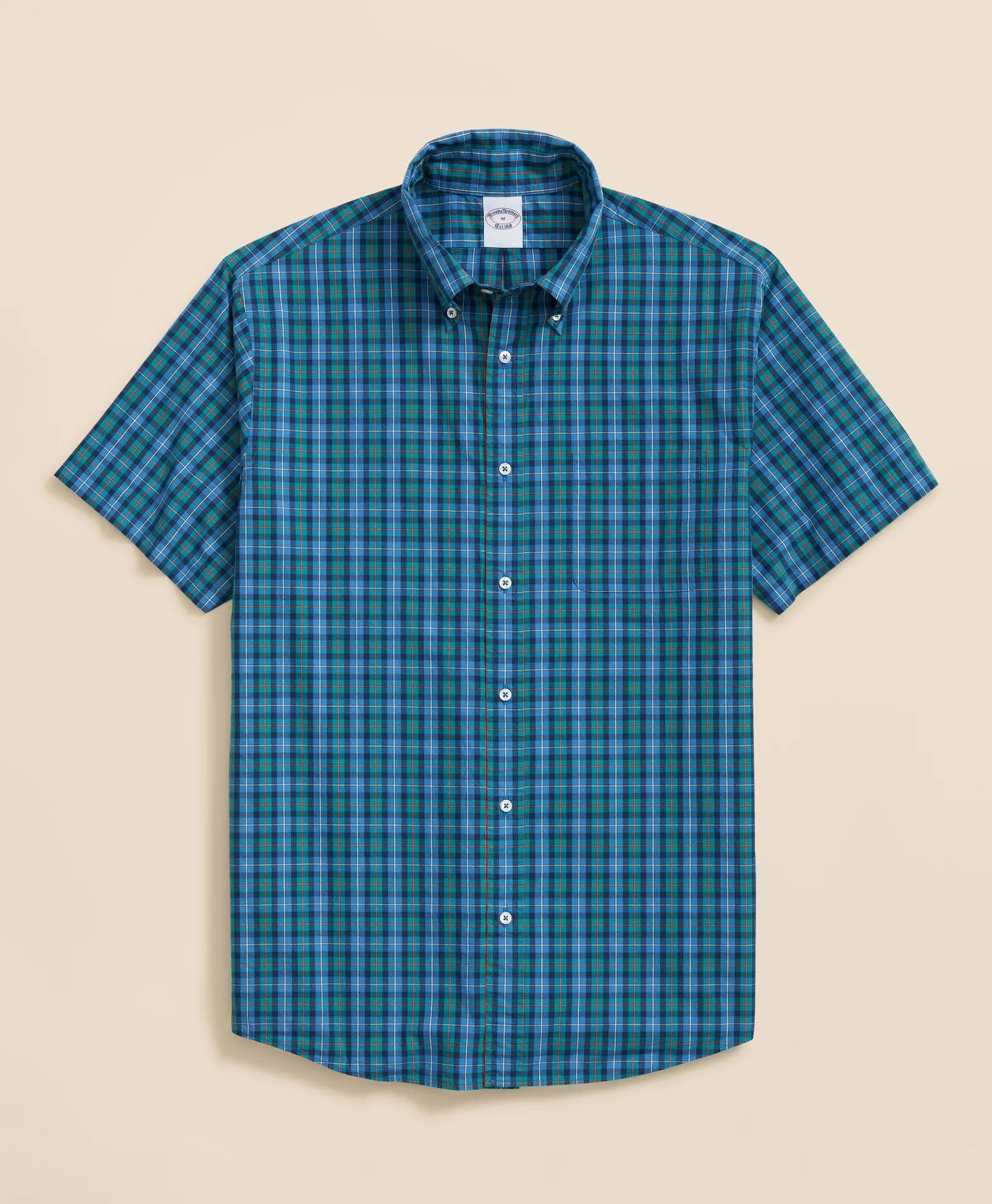 Friday Shirt, Poplin Short-Sleeve Tartan | Brooks Brothers discount