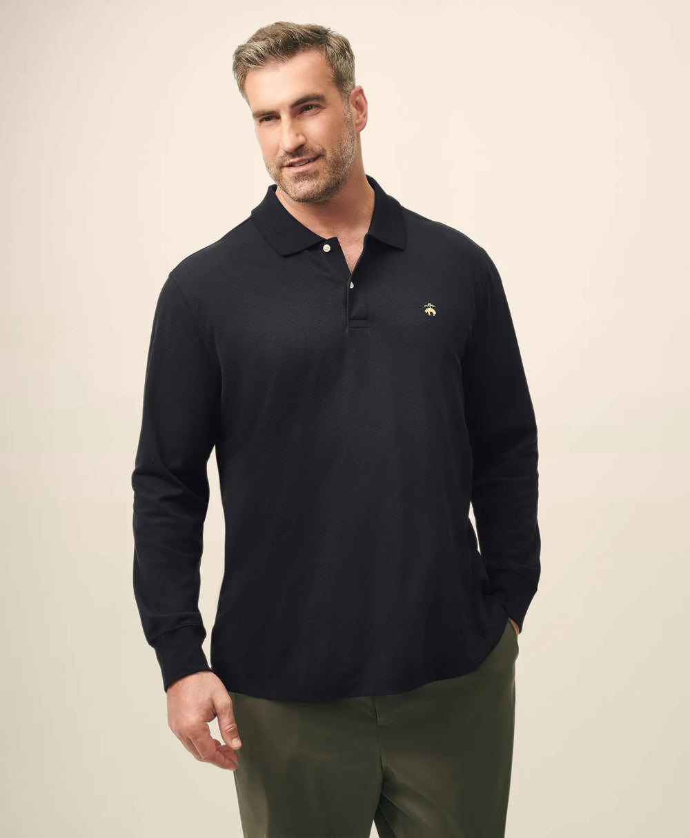 Golden Fleece® Big & Tall Stretch Supima® Long-Sleeve Polo Shirt | Brooks Brothers online shop