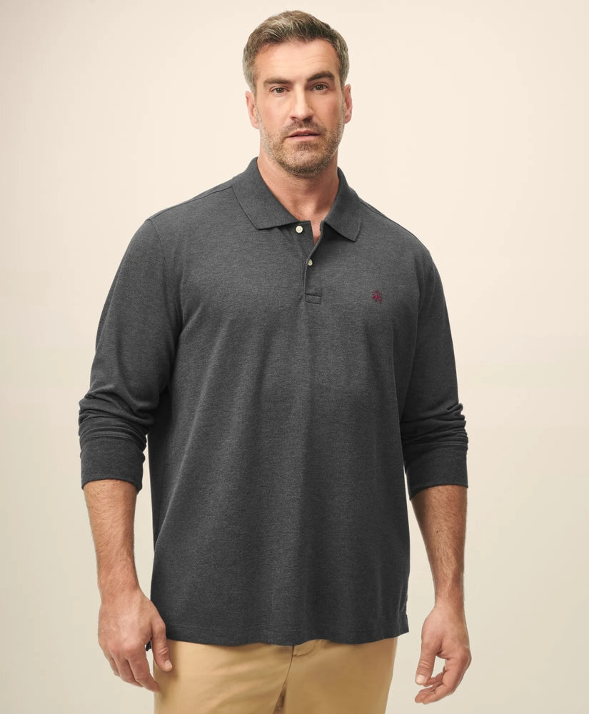 Golden Fleece® Big & Tall Stretch Supima® Long-Sleeve Polo Shirt | Brooks Brothers online shop