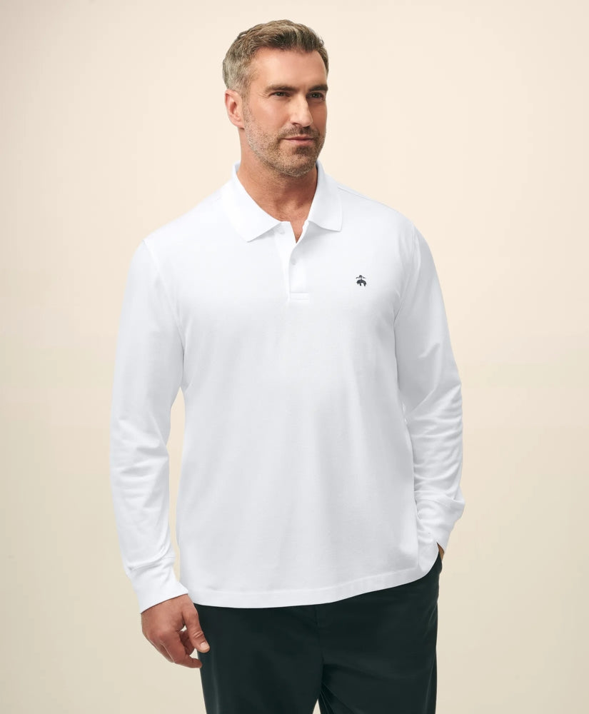 Golden Fleece® Big & Tall Stretch Supima® Long-Sleeve Polo Shirt | Brooks Brothers online shop