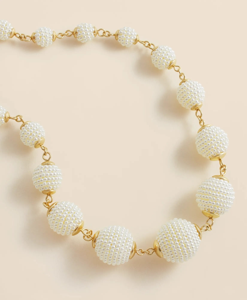 Gold-Toned Faux-Pearl-Sphere Necklace | Brooks Brothers for sale
