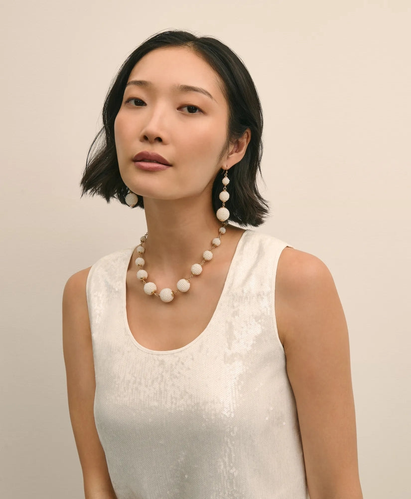Gold-Toned Faux-Pearl-Sphere Necklace | Brooks Brothers for sale