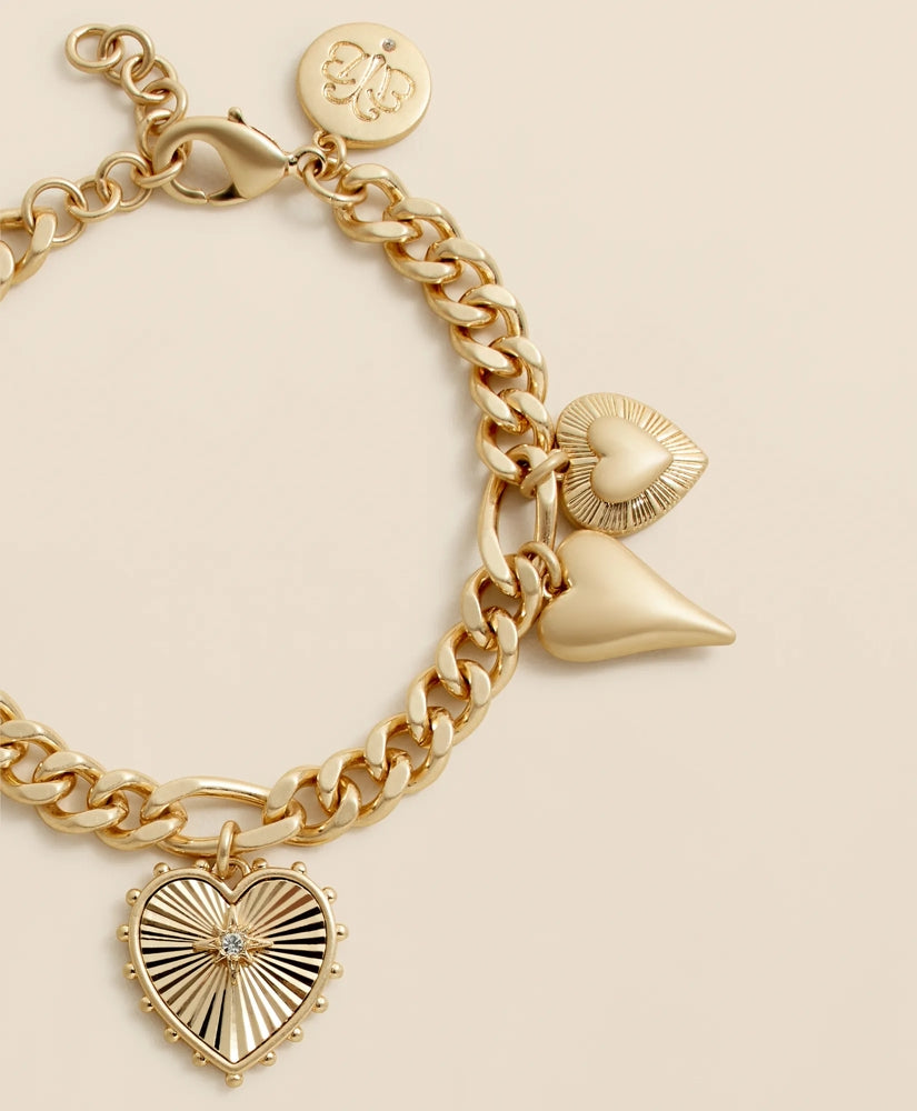 Gold-Toned Heart Charm Bracelet | Brooks Brothers on sale