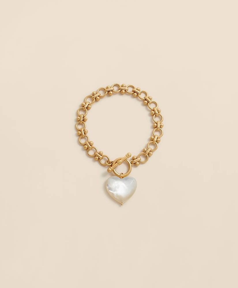 Gold-Toned Mother-of-Pearl Heart Bracelet | Brooks Brothers discount