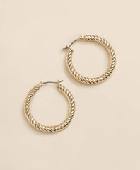 Gold-Plated Twisted Hoop Earrings | Brooks Brothers online