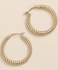 Gold-Plated Twisted Hoop Earrings | Brooks Brothers online
