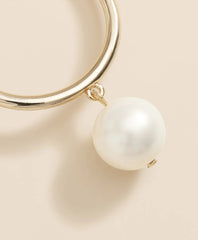 Gold-Tone Faux-Pearl Drop Hoop Earrings | Brooks Brothers on sale