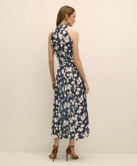 Halter Dress in Abstract Floral Print | Brooks Brothers discount