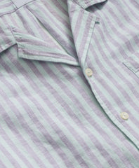 Irish Linen Camp Collar, Striped Short-Sleeve Shirt | Brooks Brothers sale