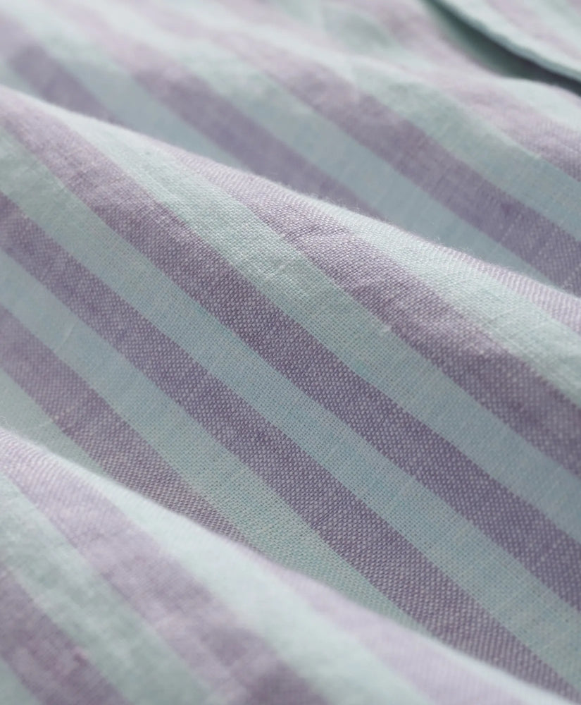 Irish Linen Camp Collar, Striped Short-Sleeve Shirt | Brooks Brothers sale