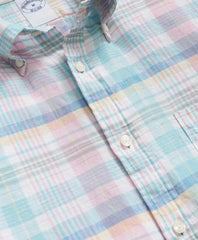 Irish Linen Polo Button Down Collar, Multi Plaid Shirt | Brooks Brothers for sale