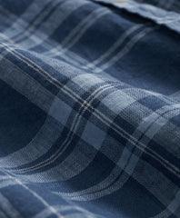 Irish Linen Polo Button Down Collar, Plaid Short-Sleeve Shirt | Brooks Brothers online shop