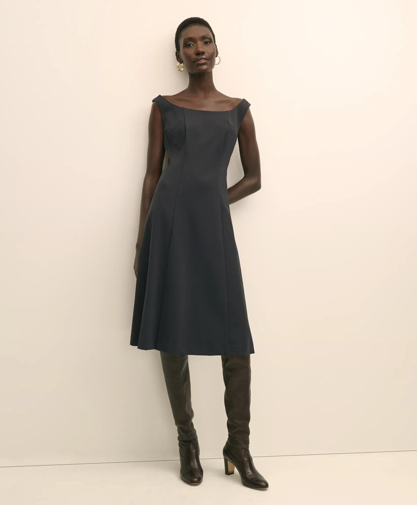 Jersey Scoop Fit-and-Flare Dress | Brooks Brothers cheap