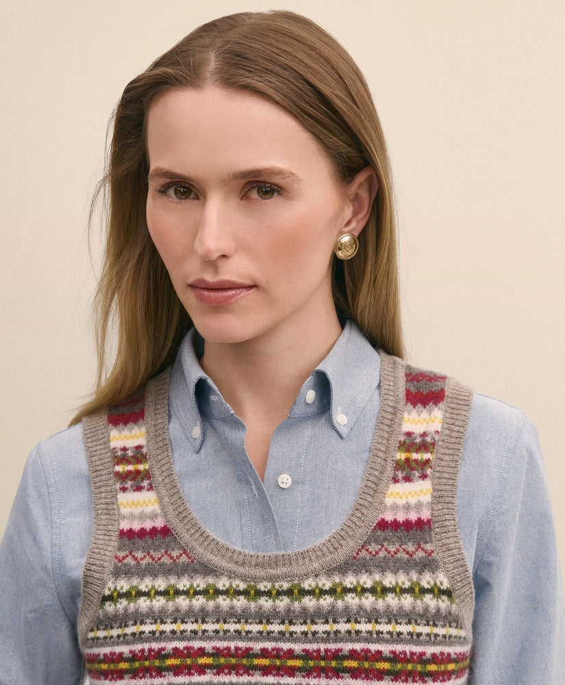 Lambswool Fair Isle Sweater Vest | Brooks Brothers online shop