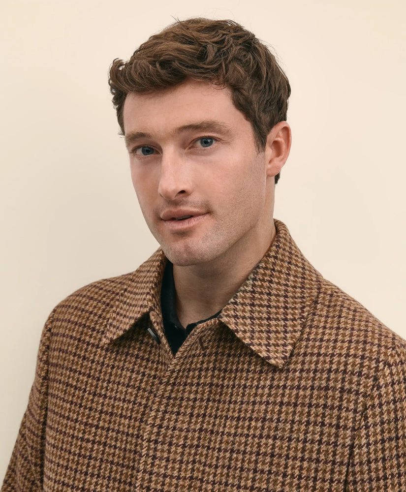 Lambswool Tattersall Balmacaan Coat | Brooks Brothers on sale