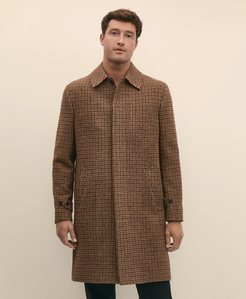 Lambswool Tattersall Balmacaan Coat | Brooks Brothers on sale