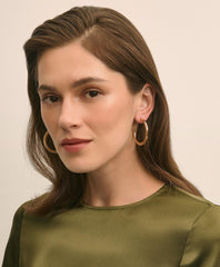 Large Hoop Earrings with Faux-Pearl Back Closure | Brooks Brothers sale